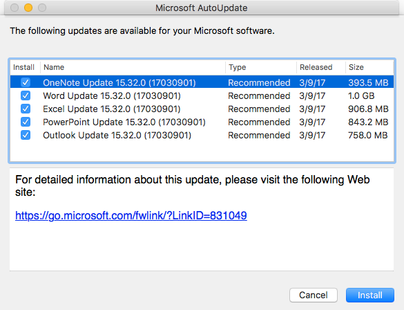 office 365 mac check for updates